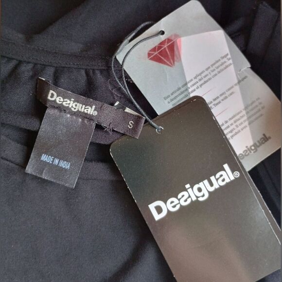 NWT Desigual Mara Embroidered Mandala 3/4 Sleeve A-Line Black Mini Dress - Picture 6 of 15